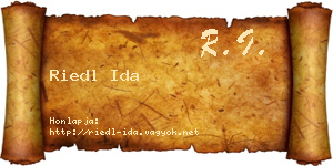 Riedl Ida névjegykártya